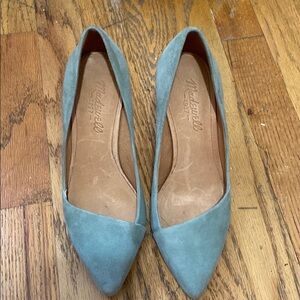 Madewell suede turquoise heels